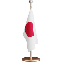 3d rendering of japan flagpole isolated