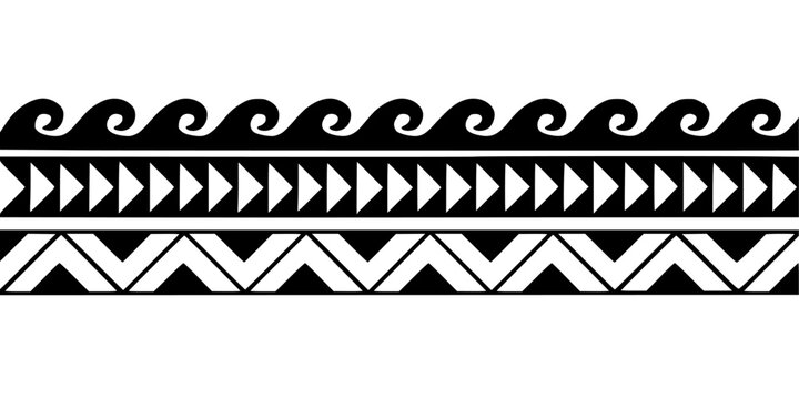 Wrap around arm polynesian tattoo design. Pattern aboriginal samoan. Vector illustration eps10.