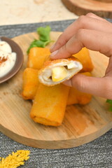 Very tasty and melt risol mayonnaise cake (in indonesia called Risol Mayo)
