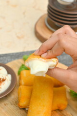 Very tasty and melt risol mayonnaise cake (in indonesia called Risol Mayo)
