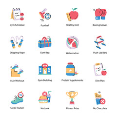 Pack of Gym Hand Drawn Icons 


