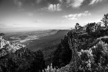 God's Windows, National Park, South Africa, black and white 