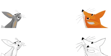 Wandaufkleber cartoon scene with happy animals illustration © honeyflavour
