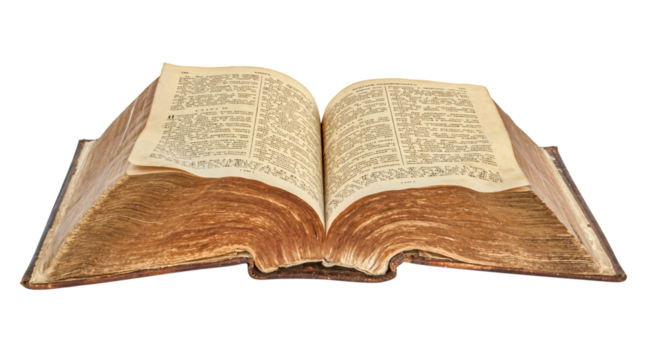 Holy Bible. Very old open book isolated. Religion concept - Powered by Adobe