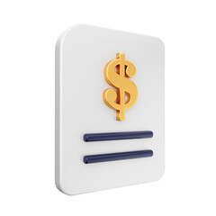 3d file dollar payment icon illustration render
