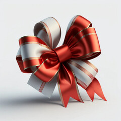Gift white background red ribbon