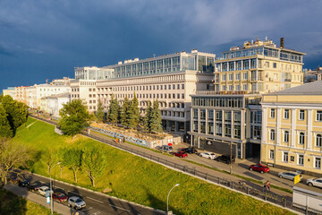 Naklejka premium Nizhniy Novgorod. The historical center of the city, the embankment. Aerial view.