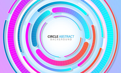 Abstract gradient 3d circle background. Template design for poster, banner, backdrop, flyer, etc. Vector illustration