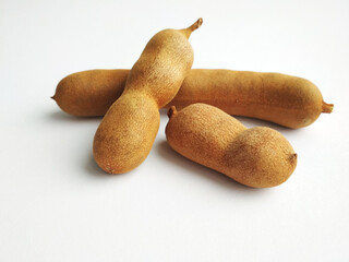 Exotic tamarind, delicious ripe tamarind fruit, close up, fruit harvest