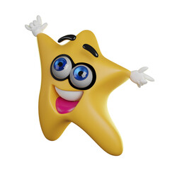 3d smiley face cartoon  render png 