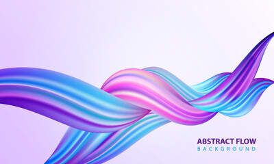Abstract 3d fluid design, gradient blue and purple background. Template design for presentation, flyer, card, web, poster