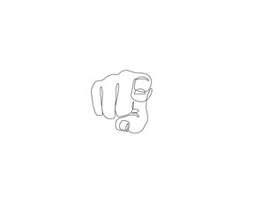 single line drawing.
illustration of pointing finger.
symbol of peace and freedom in simple terms. vector doodle.