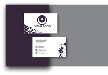 Fototapeta na wymiar Modern presentation card with company logo. Vector business card template. Visiting card for business and personal use. Vector illustration design.Business Card Mockup Clean Design Business Card Layou