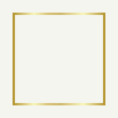 Golden thin rectangular frame on the white background.