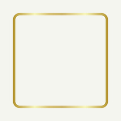 Golden thin rectangular frame on the white background.