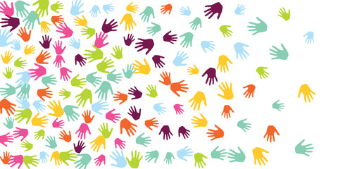 Creative children handprints preschool education concept vector