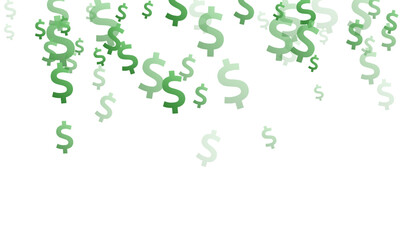 Green dollar signs scatter money vector