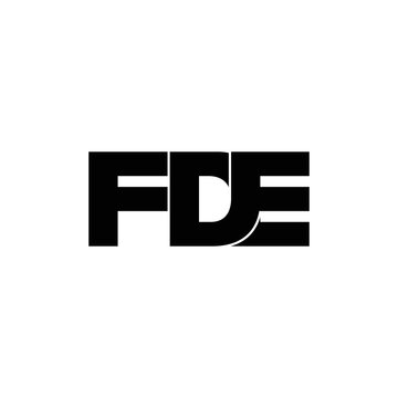 FDE letter monogram logo design vector