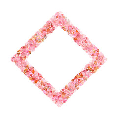 Rose gold beads confetti scatter vector background. Wedding invitation card background. Elegant glossy tinsel elements holiday decoration. Romantic bridal confetti texture.