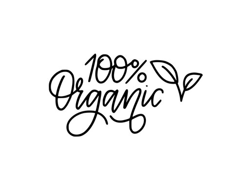 100% Organic. Eco-friendly, green produce label
