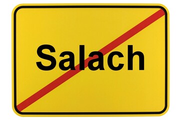 Illustration eines Ortsschildes der Gemeinde Salach in Baden-Württemberg