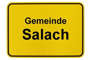 Illustration eines Ortsschildes der Gemeinde Salach in Baden-Württemberg