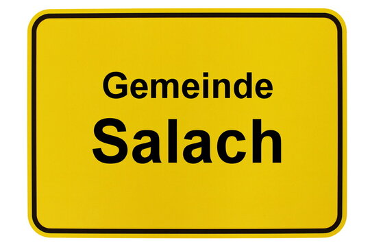 Illustration eines Ortsschildes der Gemeinde Salach in Baden-W&uuml;rttemberg