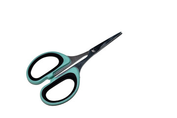 blue scissors for needlework, with clipping path isolated on white background