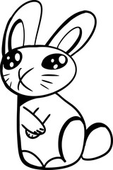 drawing of silhouettes of black rabbits, isolated	