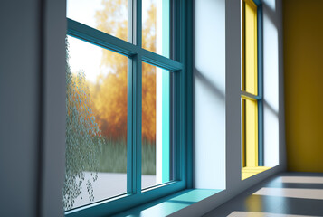 close-up of modern window frame, ai generated