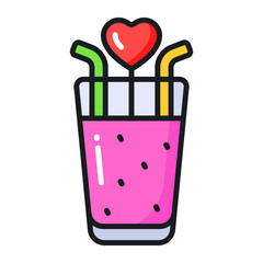 An icon of valentine drink isolated on white background