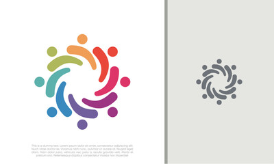 Naklejka premium Global Community Logo Icon Elements Template. Community human Logo template vector. Community health care. Abstract Community logo.