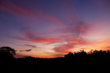 colorful twilight sky and cloud at evening. peacefulness and calm concept