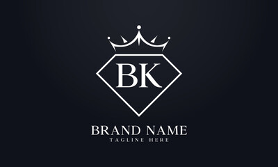 Diamond crown vector. Luxury queen logo for jewelry vector with letters