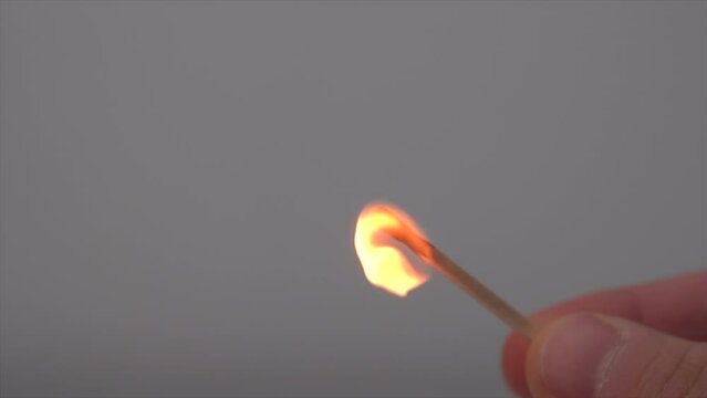 Blowing Out Match Close Up slow Motion 4k