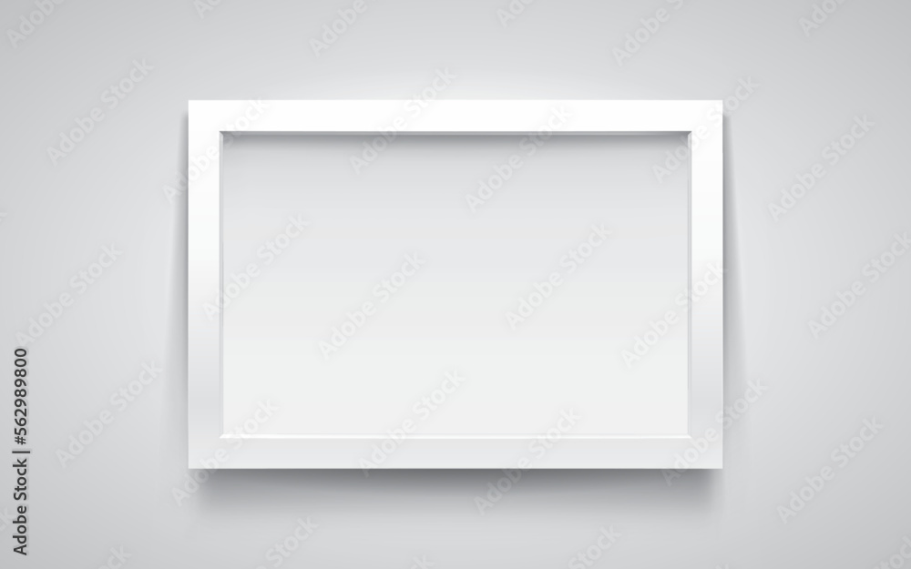 Poster realistic empty frame on light background, border for your creative project, mockup for you project.
