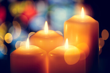 Candles in a church background