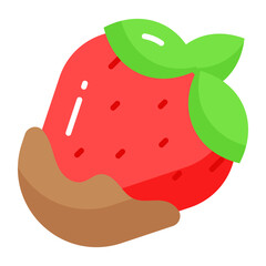 A beautiful vector of chocolate strawberry, party treat icon