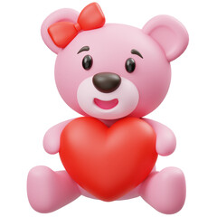 Teddy Bear Valentines Day 3D Icon