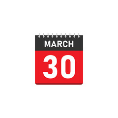 March 30 Concept Design. Vector Illustration.