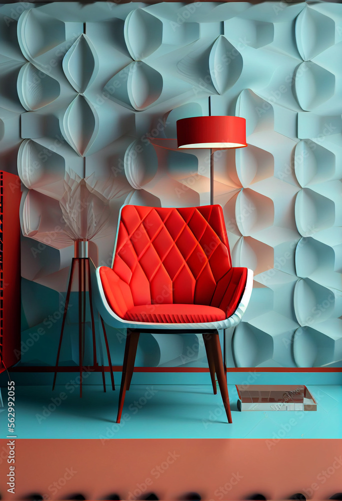 Poster minimalism chair retro style concept.