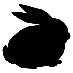 Logo conejo de pascua. Silueta aislada de conejo sentado	
