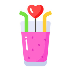 An icon of valentine drink isolated on white background
