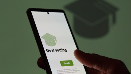 Goal setting program. A student enroll in courses to study, to learn a new skill and pass certification.