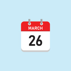 March 26 Concept Design. Vector Illustration.