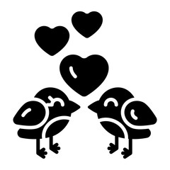 Beautiful vector icon of love birds, editable style