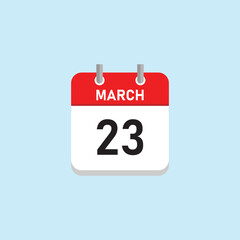 March 23 Concept Design. Vector Illustration.