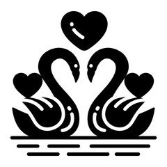 Swans couple vector design isolated on white background