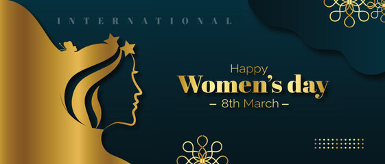 happy women's day flyer poster celebration card banner design template