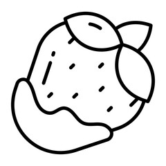 A beautiful vector of chocolate strawberry, party treat icon